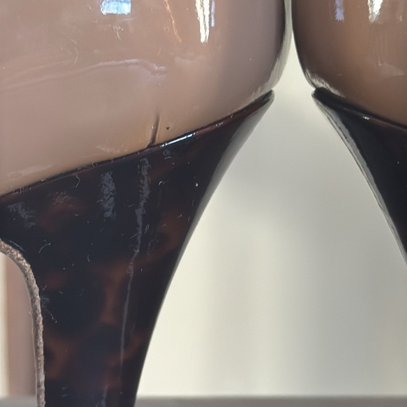 Anyi Lu Emily Bisque tan tortoise shell, heel classic designer pumps heels shoes - Picture 12 of 16